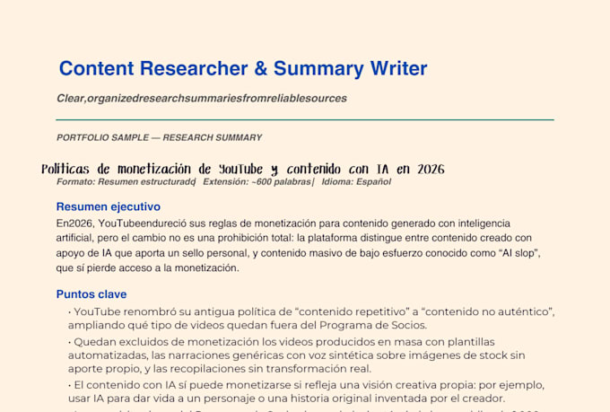 research and summarize content for your newsletter, blog or video script